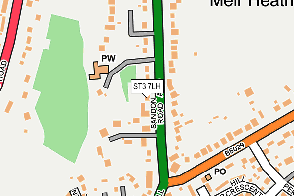 ST3 7LH map - OS OpenMap – Local (Ordnance Survey)