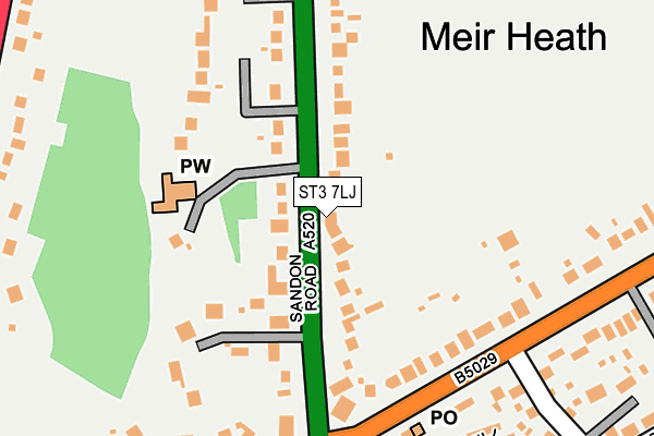 ST3 7LJ map - OS OpenMap – Local (Ordnance Survey)