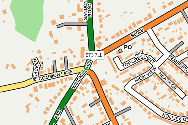 ST3 7LL map - OS OpenMap – Local (Ordnance Survey)