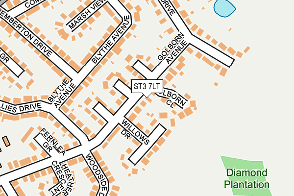 ST3 7LT map - OS OpenMap – Local (Ordnance Survey)