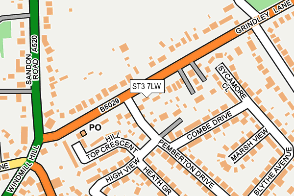 ST3 7LW map - OS OpenMap – Local (Ordnance Survey)