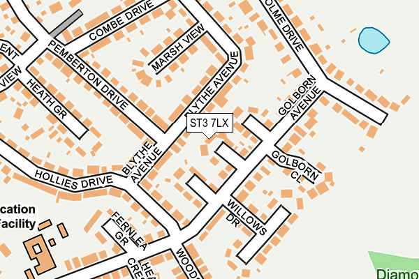 ST3 7LX map - OS OpenMap – Local (Ordnance Survey)