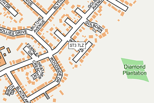 ST3 7LZ map - OS OpenMap – Local (Ordnance Survey)