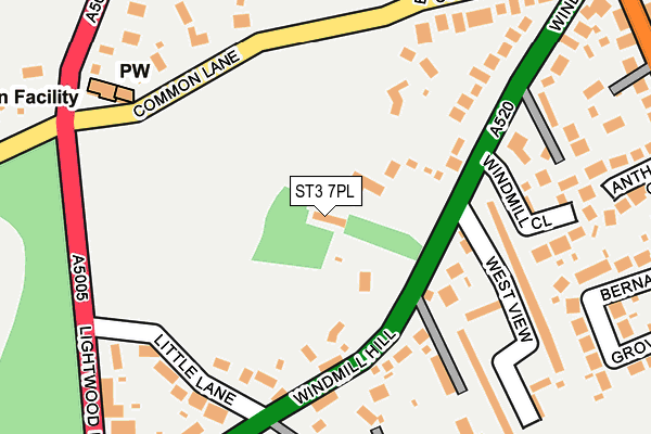 ST3 7PL map - OS OpenMap – Local (Ordnance Survey)