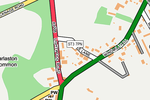 ST3 7PN map - OS OpenMap – Local (Ordnance Survey)
