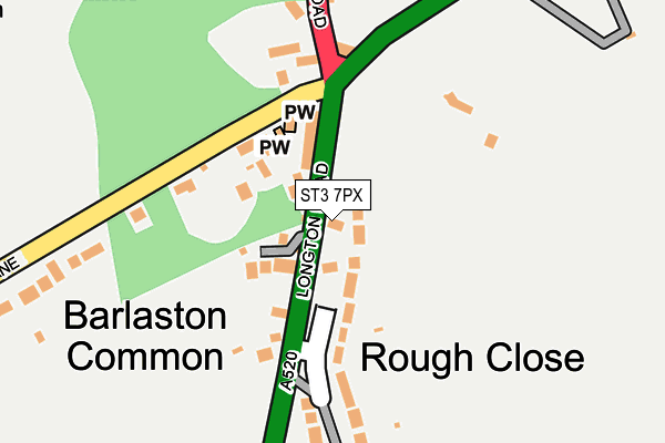 ST3 7PX map - OS OpenMap – Local (Ordnance Survey)