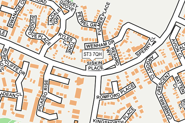 ST3 7QH map - OS OpenMap – Local (Ordnance Survey)