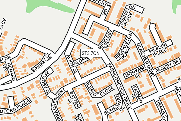 ST3 7QN map - OS OpenMap – Local (Ordnance Survey)