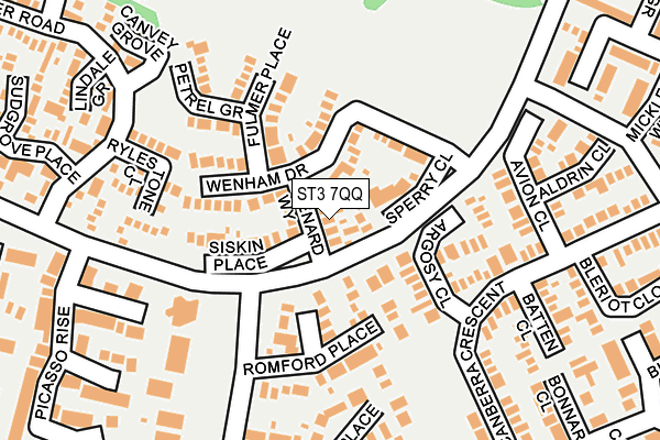 ST3 7QQ map - OS OpenMap – Local (Ordnance Survey)