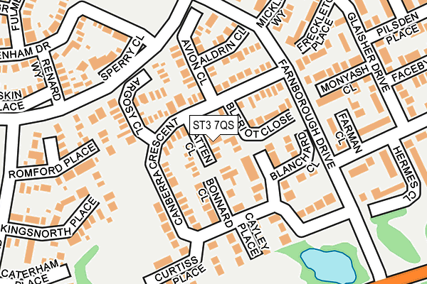 ST3 7QS map - OS OpenMap – Local (Ordnance Survey)