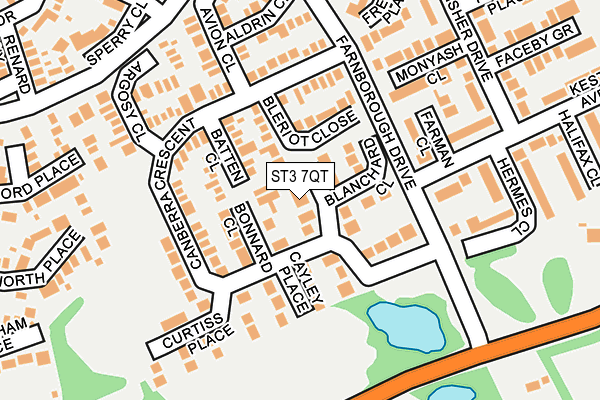 ST3 7QT map - OS OpenMap – Local (Ordnance Survey)