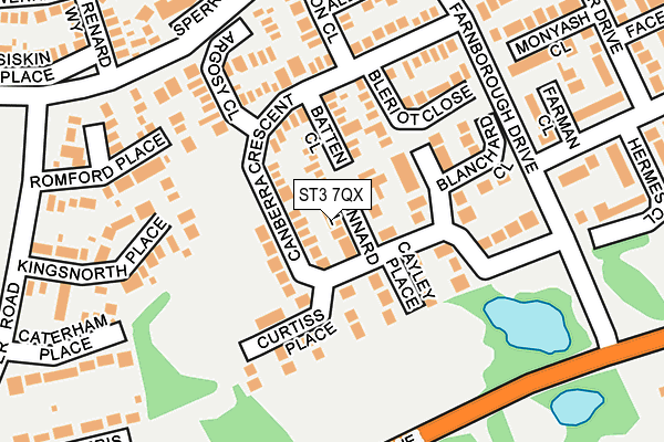 ST3 7QX map - OS OpenMap – Local (Ordnance Survey)