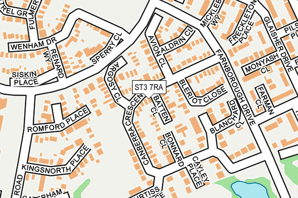 ST3 7RA map - OS OpenMap – Local (Ordnance Survey)