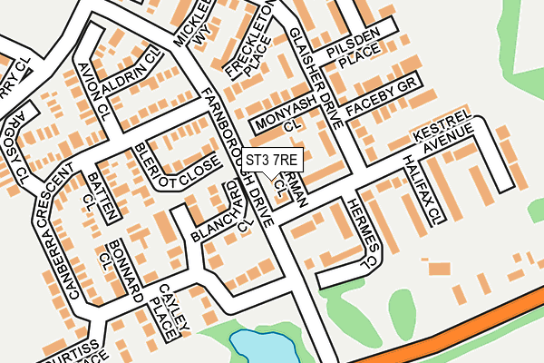 ST3 7RE map - OS OpenMap – Local (Ordnance Survey)