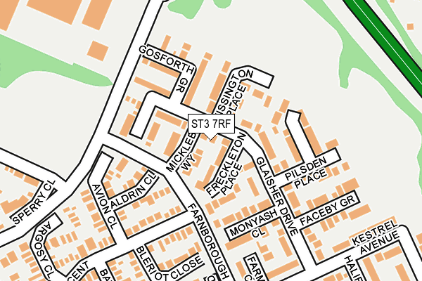 ST3 7RF map - OS OpenMap – Local (Ordnance Survey)