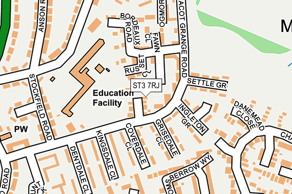 ST3 7RJ map - OS OpenMap – Local (Ordnance Survey)