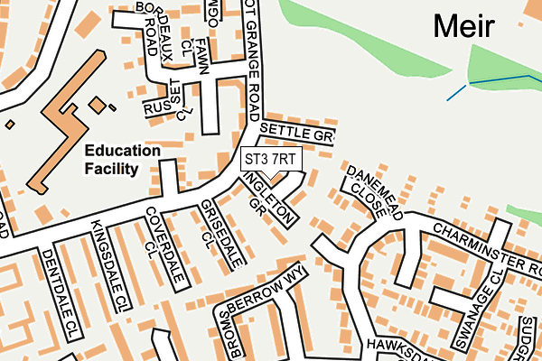 ST3 7RT map - OS OpenMap – Local (Ordnance Survey)