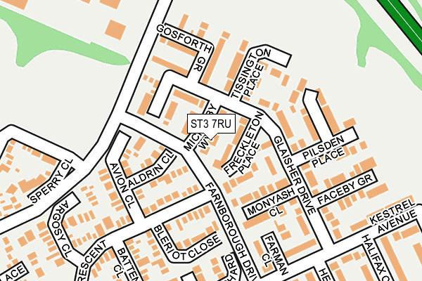 ST3 7RU map - OS OpenMap – Local (Ordnance Survey)