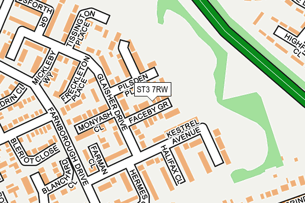 ST3 7RW map - OS OpenMap – Local (Ordnance Survey)