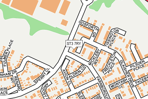 ST3 7RY map - OS OpenMap – Local (Ordnance Survey)