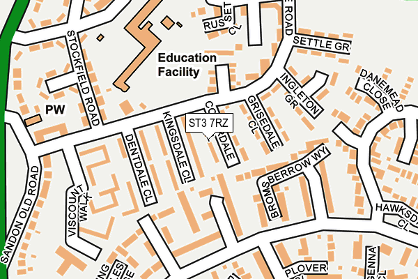 ST3 7RZ map - OS OpenMap – Local (Ordnance Survey)