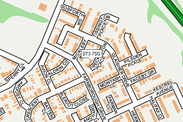 ST3 7SG map - OS OpenMap – Local (Ordnance Survey)