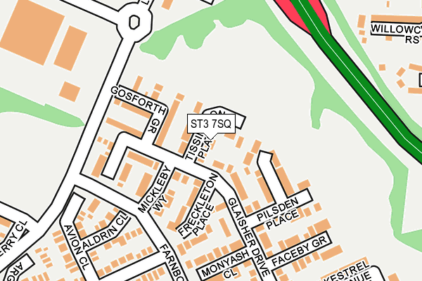 ST3 7SQ map - OS OpenMap – Local (Ordnance Survey)