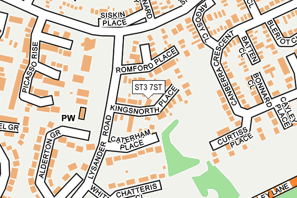 ST3 7ST map - OS OpenMap – Local (Ordnance Survey)