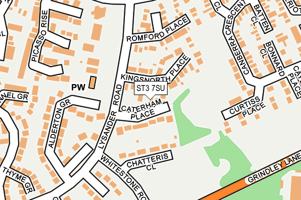 ST3 7SU map - OS OpenMap – Local (Ordnance Survey)