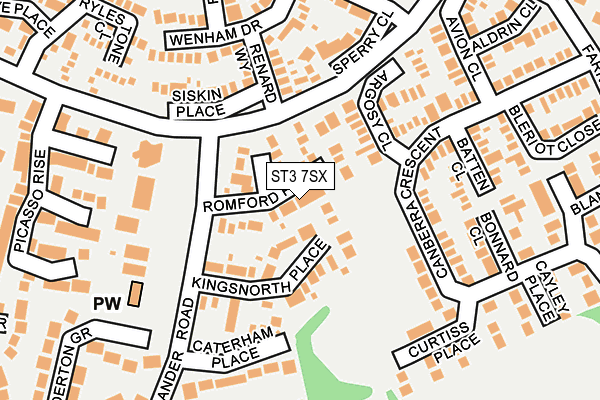 ST3 7SX map - OS OpenMap – Local (Ordnance Survey)