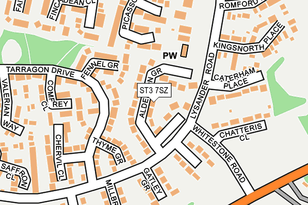 ST3 7SZ map - OS OpenMap – Local (Ordnance Survey)