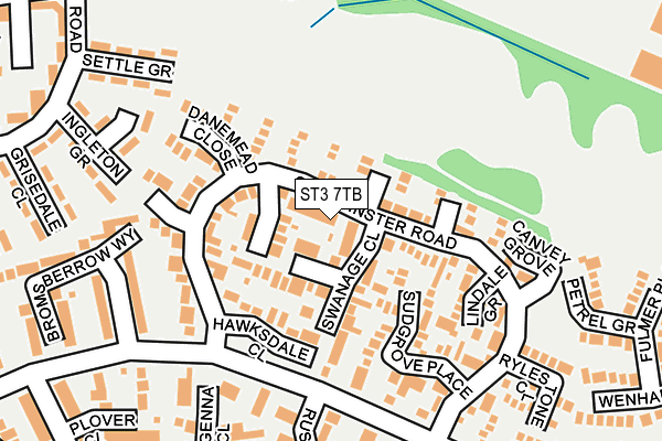 ST3 7TB map - OS OpenMap – Local (Ordnance Survey)