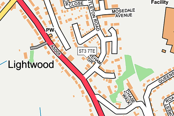 ST3 7TE map - OS OpenMap – Local (Ordnance Survey)