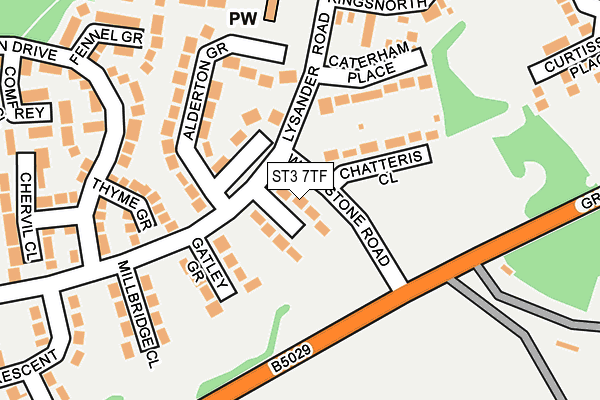 ST3 7TF map - OS OpenMap – Local (Ordnance Survey)