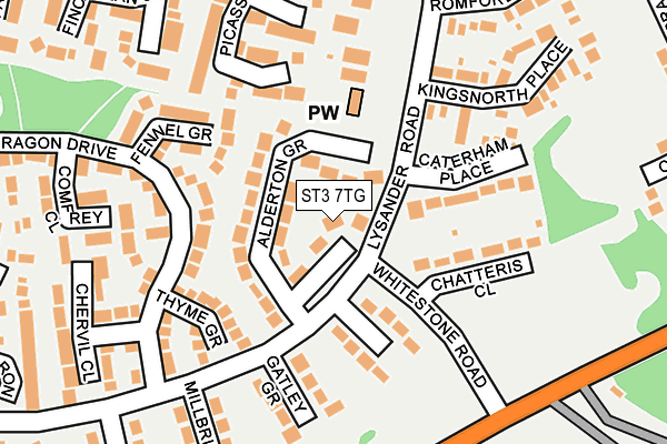 ST3 7TG map - OS OpenMap – Local (Ordnance Survey)