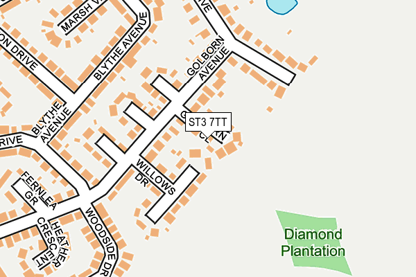 ST3 7TT map - OS OpenMap – Local (Ordnance Survey)