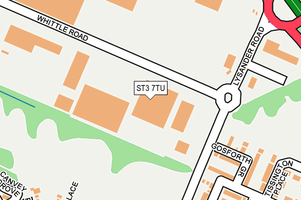 ST3 7TU map - OS OpenMap – Local (Ordnance Survey)