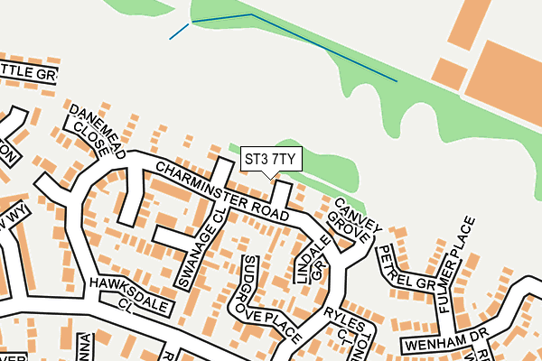 ST3 7TY map - OS OpenMap – Local (Ordnance Survey)