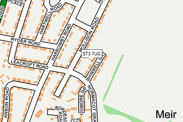 ST3 7UG map - OS OpenMap – Local (Ordnance Survey)