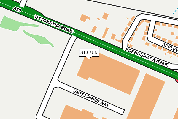 ST3 7UN map - OS OpenMap – Local (Ordnance Survey)