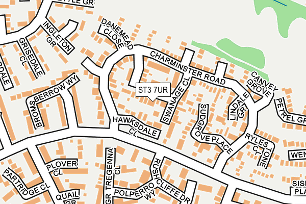 ST3 7UR map - OS OpenMap – Local (Ordnance Survey)