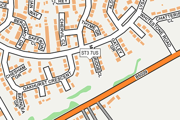 ST3 7US map - OS OpenMap – Local (Ordnance Survey)