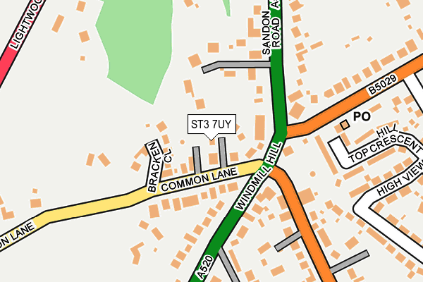 ST3 7UY map - OS OpenMap – Local (Ordnance Survey)