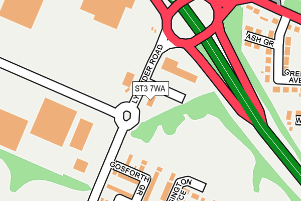 ST3 7WA map - OS OpenMap – Local (Ordnance Survey)
