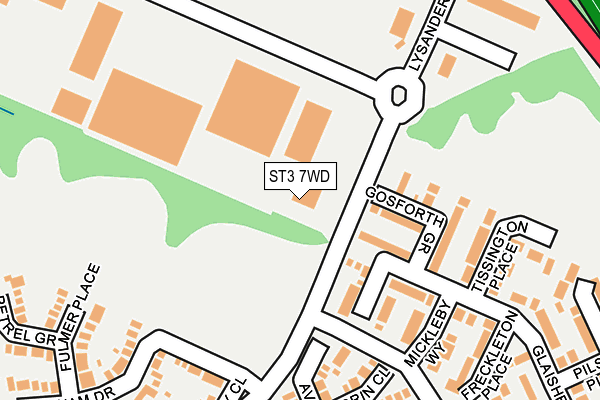 ST3 7WD map - OS OpenMap – Local (Ordnance Survey)