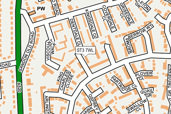 ST3 7WL map - OS OpenMap – Local (Ordnance Survey)