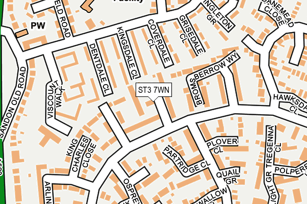 ST3 7WN map - OS OpenMap – Local (Ordnance Survey)