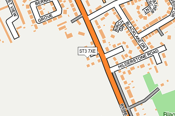 ST3 7XE map - OS OpenMap – Local (Ordnance Survey)