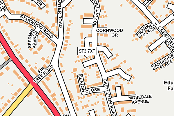 ST3 7XF map - OS OpenMap – Local (Ordnance Survey)