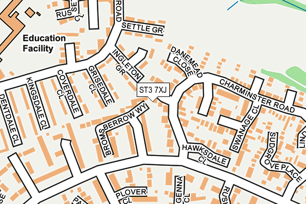 ST3 7XJ map - OS OpenMap – Local (Ordnance Survey)